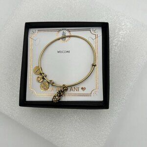 Alex And Ani Bangle Bracelet Crystal “Welcome” Pineapple Goldtone